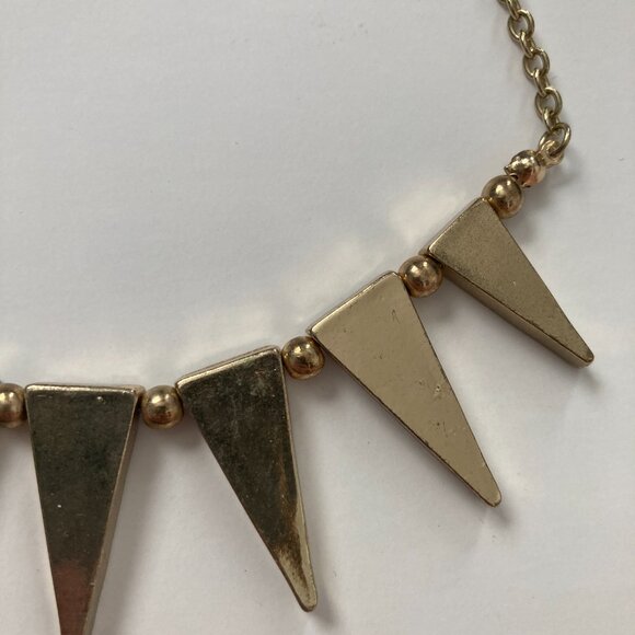 Gold Coloured Spiky Necklace with Beads - Picture 2 of 3